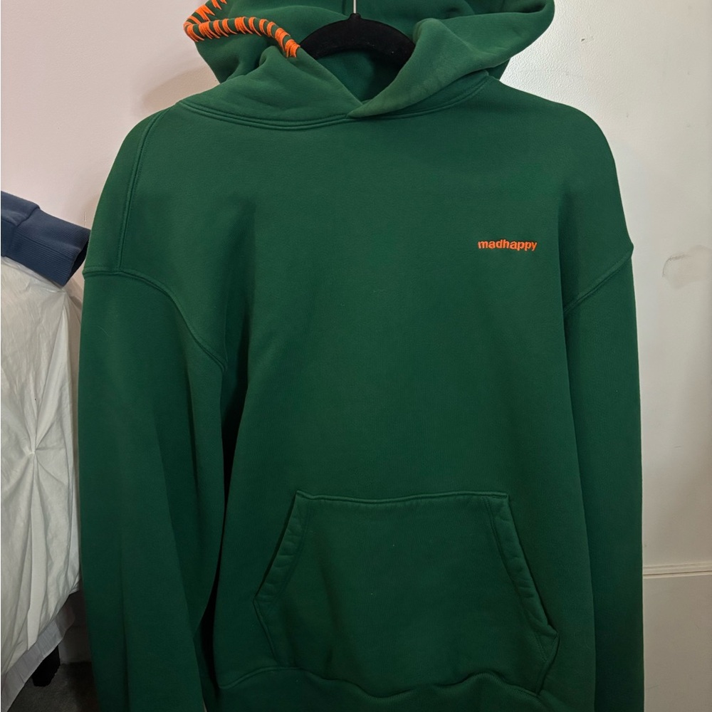 Madhappy unisex Green Hoodie with Orange Accents